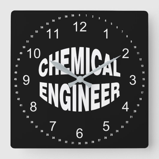 Chemieingenieur für das Schütteln Quadratische Wanduhr (Vorderseite)