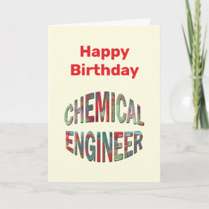 Chemieingenieur in hervorgehobener Schrift Geburst Karte