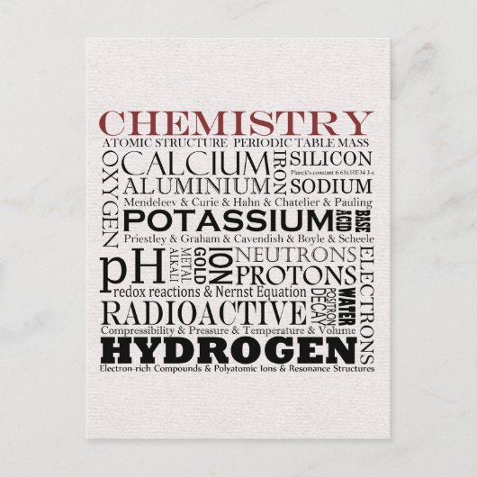 Chemiekarte Postkarte (Vorderseite)