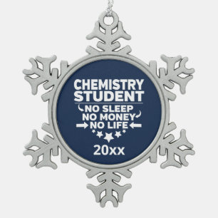 Chemiekunstler ohne Schlaf-Leben Athletische Marin Schneeflocken Zinn-Ornament