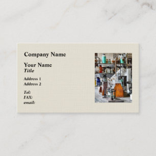 Chemielabor mit Reagenzgläsern und Retorte Visitenkarte