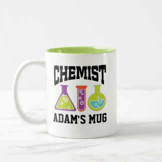 Chemielehrer Chemist Personalisiertes Geschenk Zweifarbige Tasse
