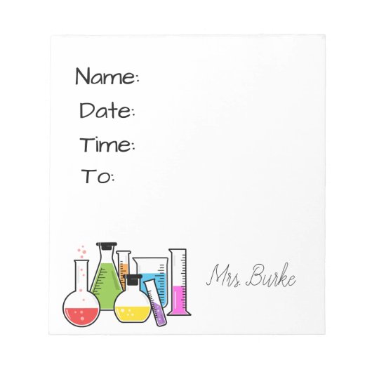 Chemielehrer Notepad/Hallpass Notizblock (Vorderseite)