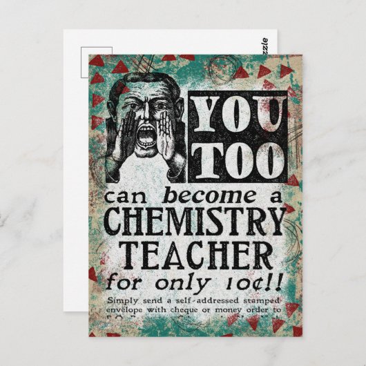 Chemielehrer Postcard - Funny Vintag Retro Postkarte (Vorne/Hinten)