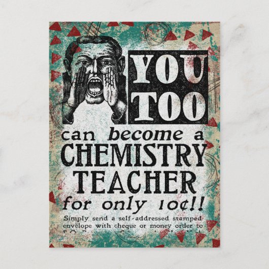 Chemielehrer Postcard - Funny Vintag Retro Postkarte (Vorderseite)