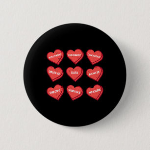 Chemielehrer Valentinstag Herz Chemie Physik Button