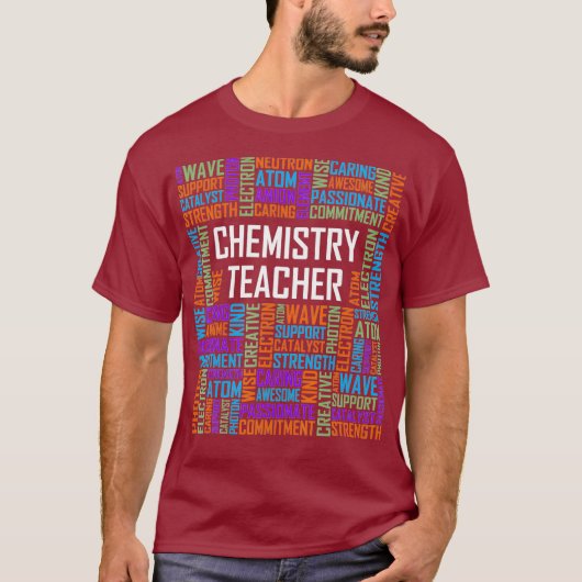Chemielehrer Word-Merkmal Geschenk für Chemiker T-Shirt (Vorderseite)