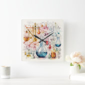 Chemiepapieruhr Quadratische Wanduhr (Zuhause)