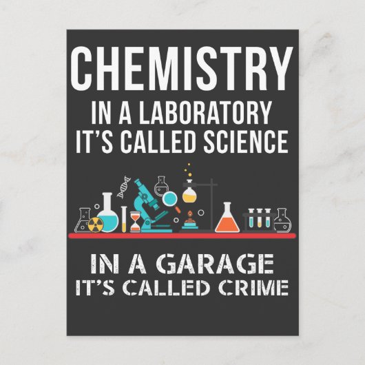 Chemiestabor Science Garage Crime Chemist Postkarte (Vorderseite)