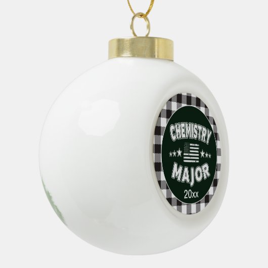 Chemiestudium White Kariert Keramik Kugel-Ornament (Links)