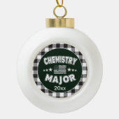 Chemiestudium White Kariert Keramik Kugel-Ornament (Vorderseite)