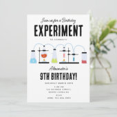 Chemiewissenschaft Teströhren Kindergeburtstag Par Einladung (Stehend Vorderseite)