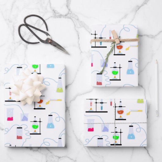 Chemiewissenschafts-Teströhren Labrador School Bet Geschenkpapier Set (Vorderseite)