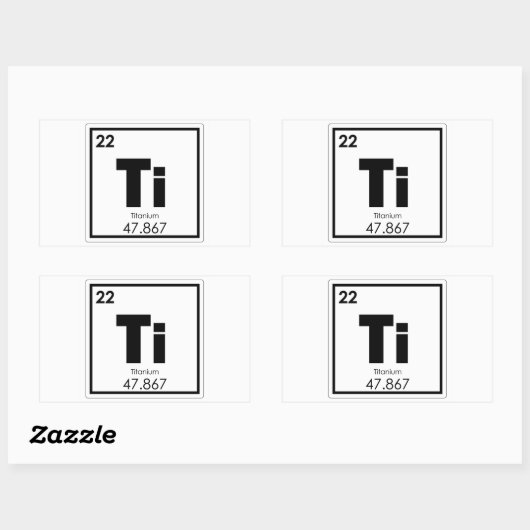 Chemikalie des Titanelements Rechteckiger Aufkleber (Blatt)