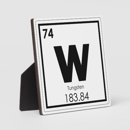Chemikalische Formel für Wolframelemente Fotoplatte (Vorderseite)