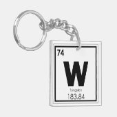 Chemikalische Formel für Wolframelemente Schlüsselanhänger (Vorderseite links)