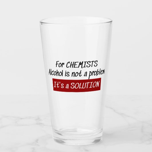 Chemiker Alkohollösung Chemie Joke Glas (Vorderseite)