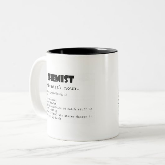 Chemiker-Definition Zweifarbige Tasse (Vorderseite Links)