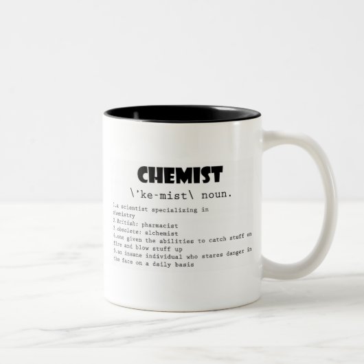 Chemiker-Definition Zweifarbige Tasse (Rechts)