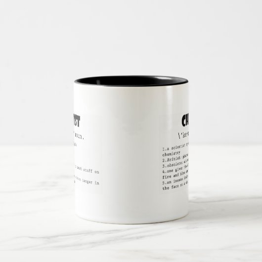 Chemiker-Definition Zweifarbige Tasse (Mittel)