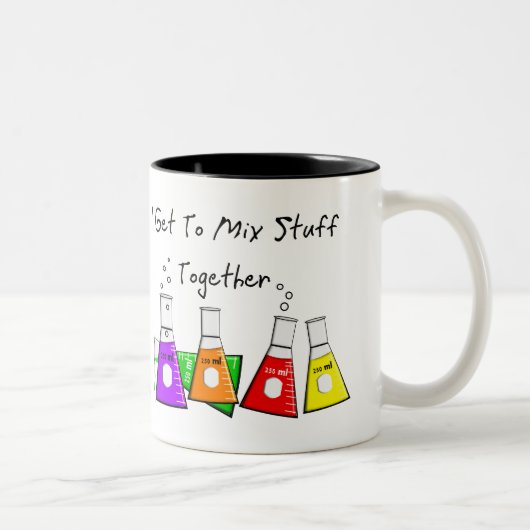 Chemiker-"ich erhalte, Material-zusammen zu Zweifarbige Tasse (Rechts)
