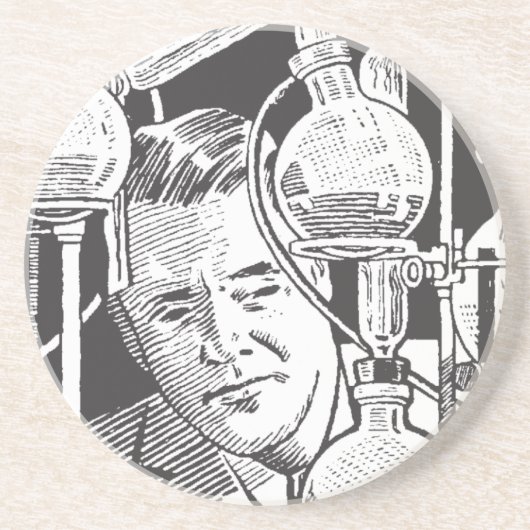 Chemiker in Schwarzweiss Untersetzer (Vorne)