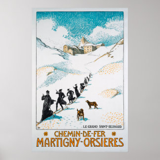 Chemin-de-Fer Martigny-Orsières, Schweiz, Bahn Poster