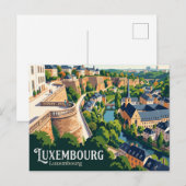 Chemin de la Corniche Luxemburg Postkarte (Vorne/Hinten)