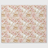 Cheminées Floral und Gold Weihnachten Geschenkpapier (Flach)