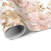 Cheminées Floral und Gold Weihnachten Geschenkpapier (Rolleneckpunkt)