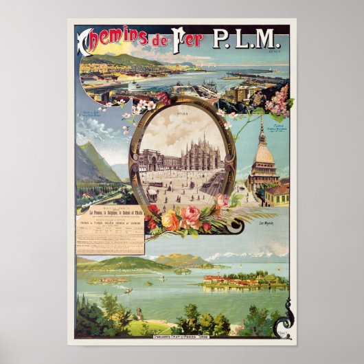 Chemins de fer PLM Italy Vintage Poster 1895 (Vorne)