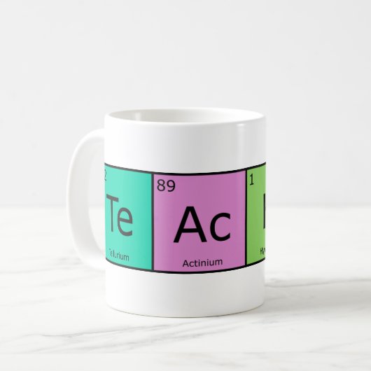 Chemische Element-Lehrer Kaffeetasse (Vorderseite Links)