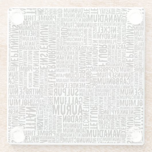 Chemische Elemente Glasuntersetzer (Rückseite)