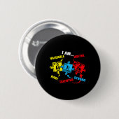 Chemische Elemente Periodisches Puzzle Autismus Aw Button (Vorne & Hinten)