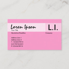 Chemische Elemente - rosa Visitenkarte