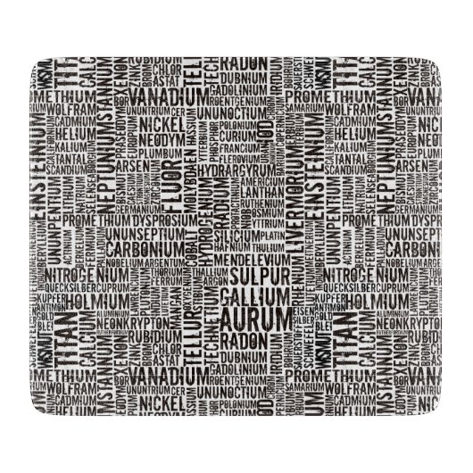 Chemische Elemente Schneidebrett (Vorderseite)