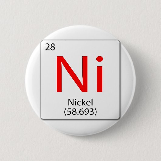 Chemische Elementziegel Ni Nickel Button (Vorderseite)