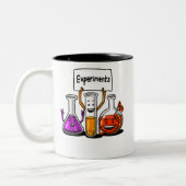 Chemische Experimente Funny Science Joke Zweifarbige Tasse (Links)