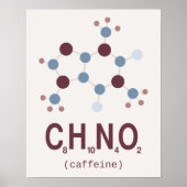 Chemische Koffein-Formel Poster (Vorne)