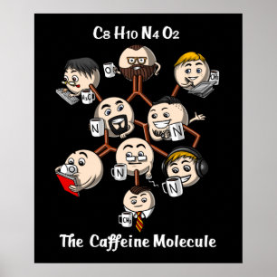 Chemische Koffein-Molekularbiologie Kaffeegänke Poster