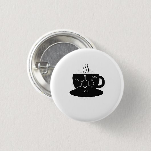 Chemische Koffeinmoleküle Button (Vorne & Hinten)