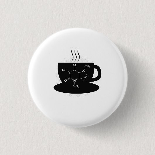 Chemische Koffeinmoleküle Button (Vorderseite)
