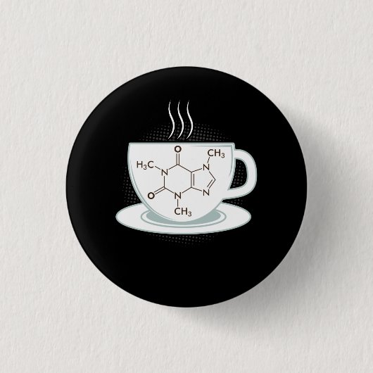 Chemische Koffeinmoleküle Button (Vorderseite)