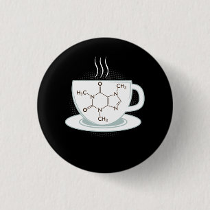 Chemische Koffeinmoleküle Button