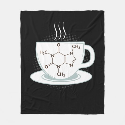 Chemische Koffeinmoleküle Fleecedecke (Vorderseite)