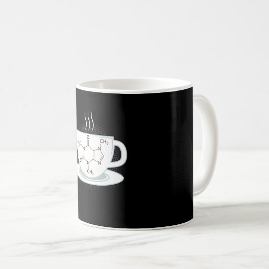 Chemische Koffeinmoleküle Kaffeetasse (VorderseiteRechts)