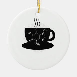 Chemische Koffeinmoleküle Keramik Ornament