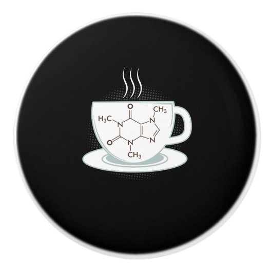Chemische Koffeinmoleküle Keramikknauf (Vorderseite)