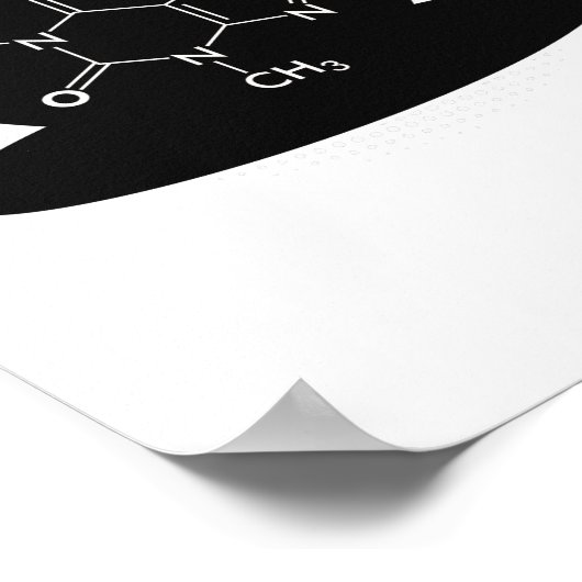 Chemische Koffeinmoleküle Poster (Ecke)