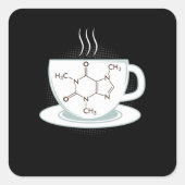 Chemische Koffeinmoleküle Quadratischer Aufkleber (Vorderseite)